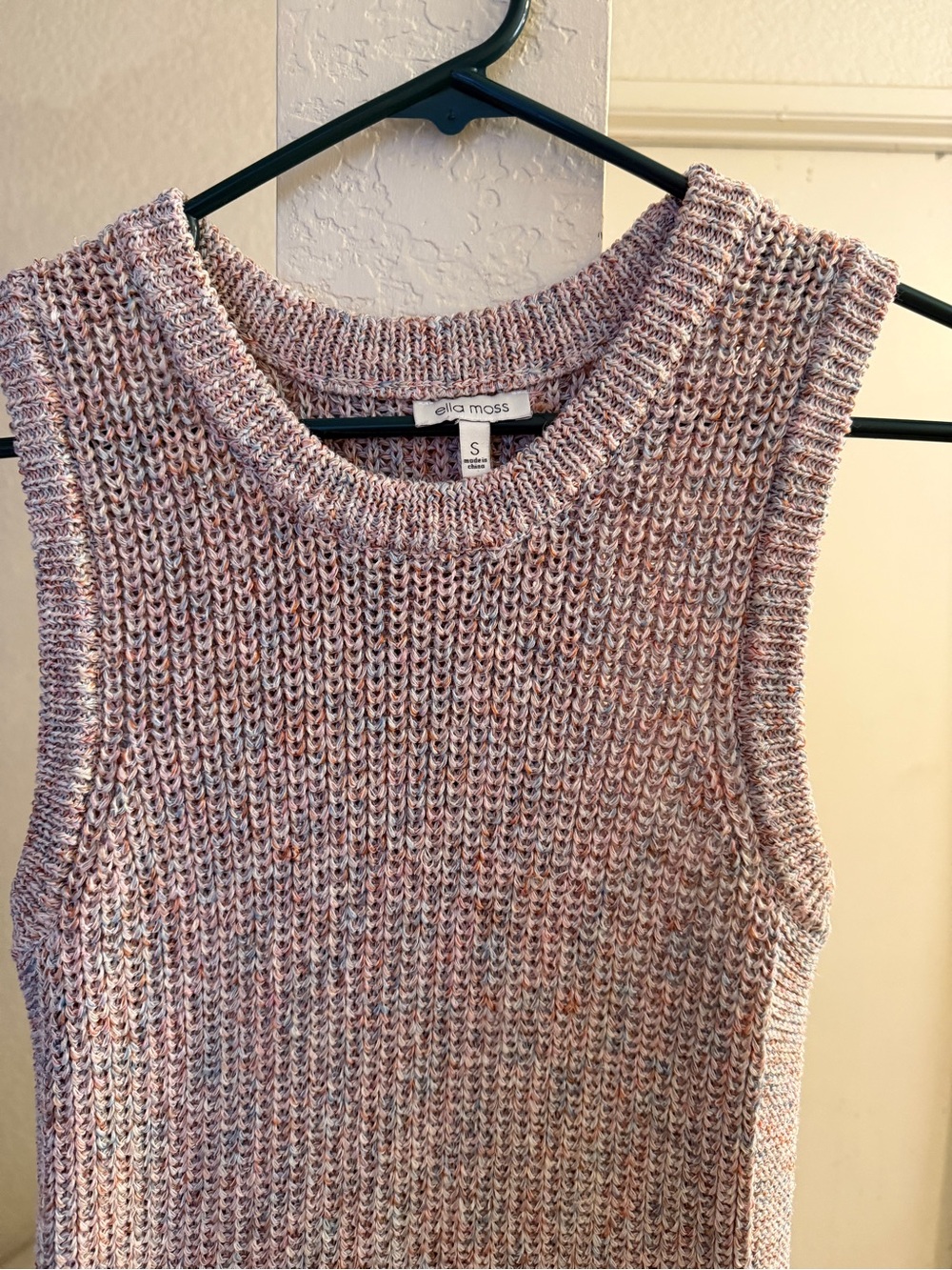 Ella Moss Pink Multicolor Knit Tank Sweater